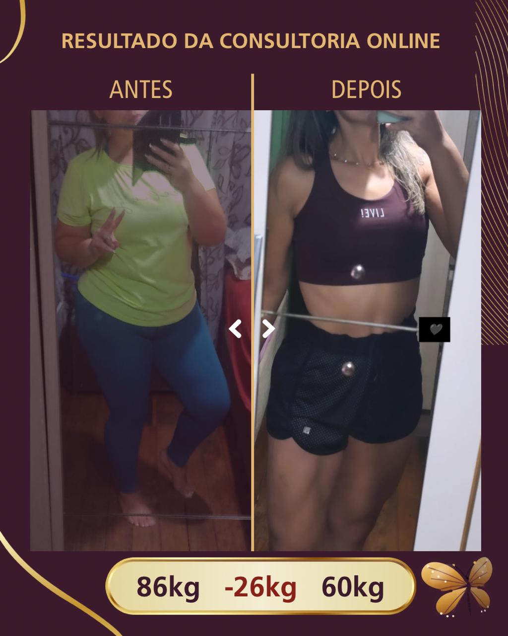Antes e depois — resultado de emagrecimento